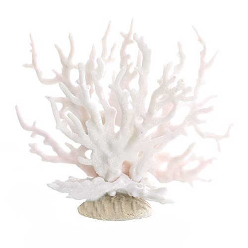 Image of Artificial Aquarium Plants, Simulation Silicone Ornament Artificial Coral Sea Tree Aquarium Fish Tank Landscaping Decoration White