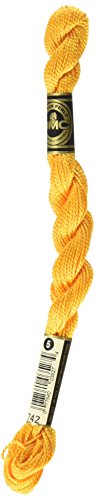Hilo Perlé DMC 115 5-742 Color Mandarina Claro Tamaño 5 miniatura 1