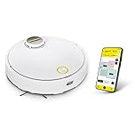 KÄRCHER RCV 3 Robot Vacuum Cleaner with Mop Function, Remote Control via App, LiDar Laser Navigation, Floor Mapping, Obstacle Detection, 2500pa, 120 min run-time, for Low-Pile Carpets and Hard Floors