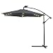 Produktbild wolketon Grau Solarpanel 3.0m Sonnenschirm Garten Schirm Marktschirm Ampelschirm LED Solar Kurbel Schirm für Garten, Pool, Planschbecken, Terrasse, Camping-Platz, Loggia, Balkon