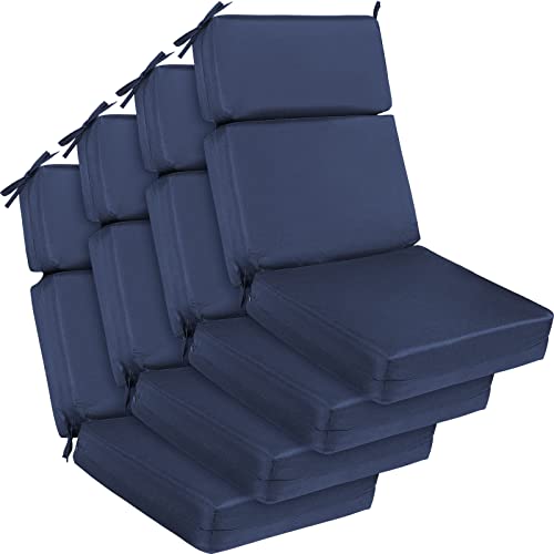 Outdoor Chair Cushion High Pack Patio Cushion Beach Lounge Cushion Patio Furniture Seat Cushion Water Resistant Chaise Replacement Cushion For Outside Balcony Lawn Pool Backyard (Purplish Blue, 4) #TOP6