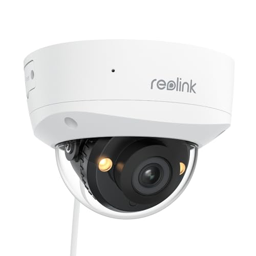 Reolink 5MP Caméra Surveillance PoE avec Projecteur, Protection Anti-Vandalisme IK10, Vision Nocturne Couleur, Audio Bidirectionnel, Détection Personne/Véhicule/Animaux, sans Frais Mensuels,