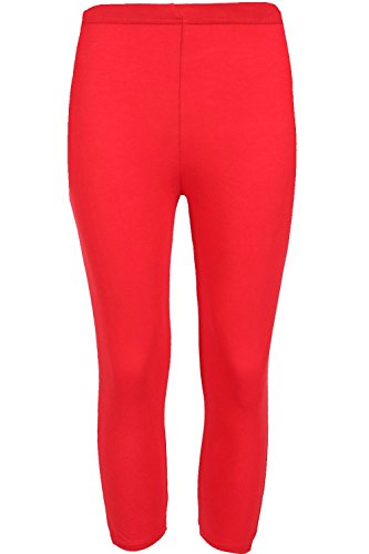 Leggings 3/4 femmes rouge extensible contre les irritations pantalon court taille 36 38