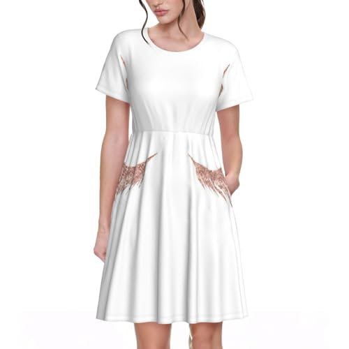 Robe courte cils or rose légère et confortable pour l'été