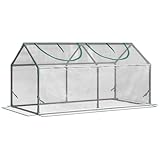 Mini Greenhouse with Clear PVC Cover, Portable Outdoor Garden Cold Frame Grow House