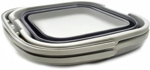 Miniatura 8 de SAMMART Cesta rectangular plegable y prácticacubo (15L rectangular, gris oscuro (juego de 2))