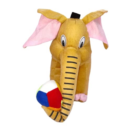 Toy Castle "Soft Toys Huggable Plush Baby Elephant with Multicolor Ball for Kids, Girls and Boys (Brown, Small)