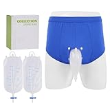 Urine Collector, Incontinence Pants for Men, Wearable Urine Collection Bag for Men, Men's Portable External Catheter Device with Two 500ml Urine Bag Reusable, Removable Urine Collection Container, L