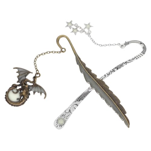 COOPHYA 2個のアンティークアイアンブックマーカー 読 愛 家 装飾的ブック