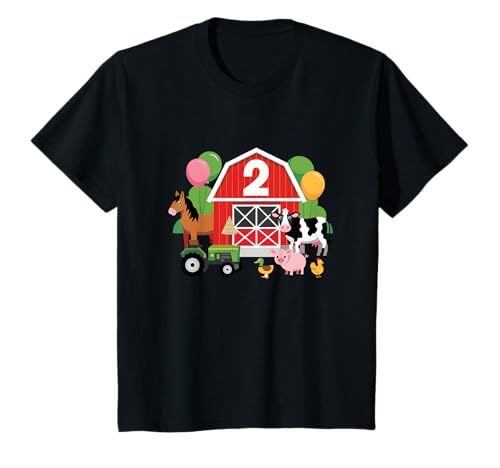 2º cumpleaños niño niña granja animal dos 2 años hijo fiesta niño Camiseta