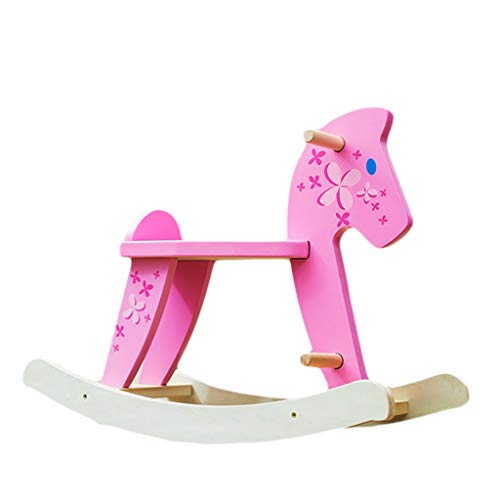 Schaukelpferd QIQIDEDIAN Einfache Kinder Kleines Holzpferd Babyspielzeug aus massivem Holz