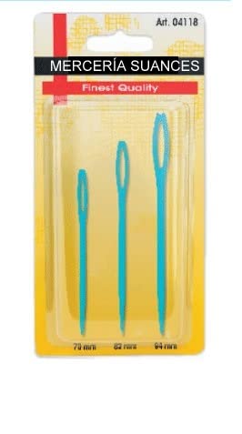 Agujas de Lana, de plástico, 3 Unidades, tamaños surtidos. Juego de agujas de coser lana, para manualidades, costura, niños...