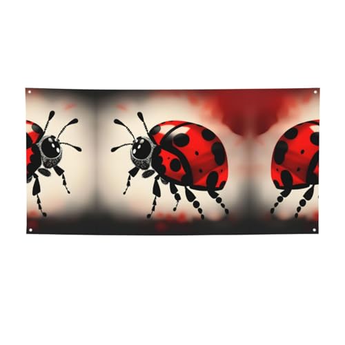 Art Ladybug Tracks - Cartel versátil para fiestas, las mejores banderas para eventos, decoraciones de fiesta de cumpleaños