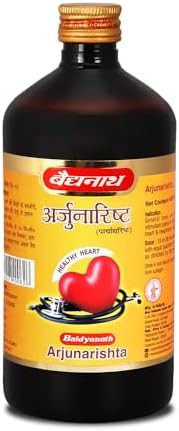Baidyanath Ayurved Arjunarishta Syrup - 450ml | Helps in Management of Blood Pressure | Helpful in maintaining wellness of Heart Problems (Pack of 1)