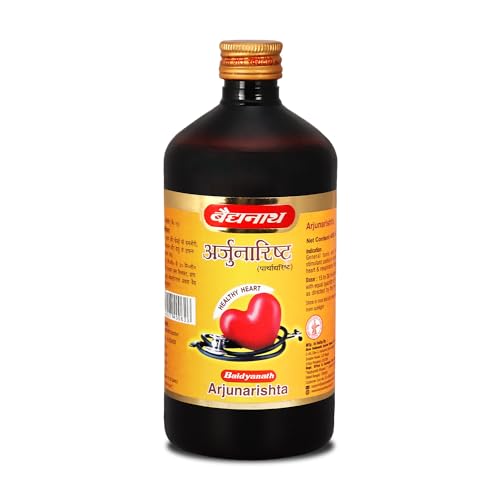 Baidyanath Ayurved Arjunarishta Syrup - 450ml | Helps in Management of Blood Pressure | Helpful in maintaining wellness of Heart Problems (Pack of 1)