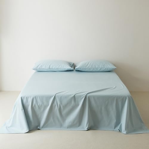 JIANINGHOME Sábana encimera de algodón de 245 x 270 cm + (50 x 75 cm), sábana ultrasuave, resistente al encogimiento y a la decoloración