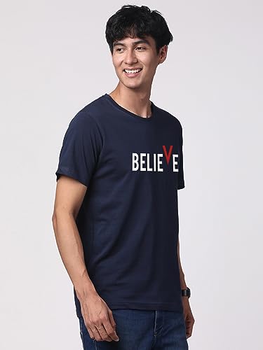 Image of ADRO 100% Cotton Lycra Tshirts for Men Combo Pack of 3 | Regular Fit | Printed T Shirt | Round Neck Half Sleeve| Mens Tshirts