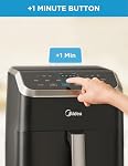 Midea Friteuse à air 5.5QT (5.2L), 9-en-1 fonctions de cuisson multiples, sans huile, technologie Heatexpress Rapid Air avec contrôle numérique, design compact avec bouton +1 minute, lavable au lave-vaisselle, Noir