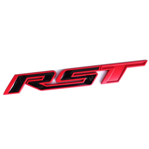 Image of 1Pc RST Tailgate Emblem Letter Badge Inserts Sticker Replacement for 2019 2020 2021 Silverado 1500 Tahoe Yukon SUV 4x4 (Red outlining Black)