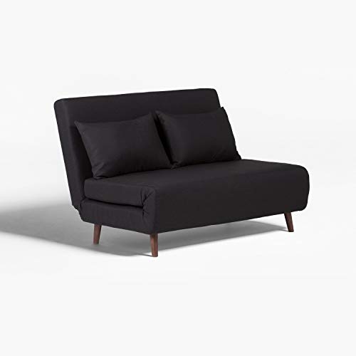 SKLUM Sofá Cama de 2 plazas en Tela Elen Poliéster Negro - (Elige Color)