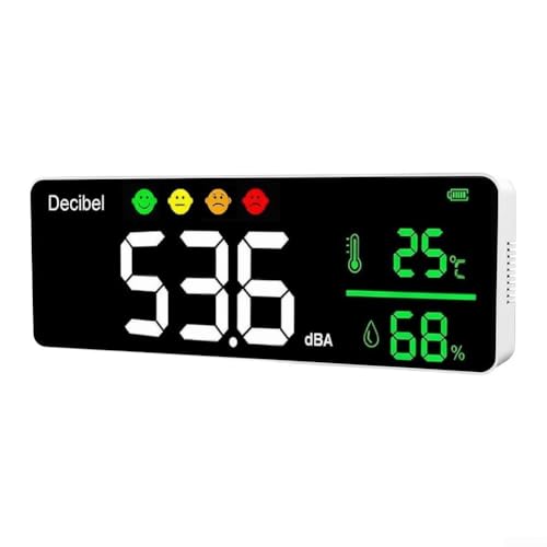 Moniteur de bruit en temps réel 3 en 1 appareil mesure décibels humidité mural