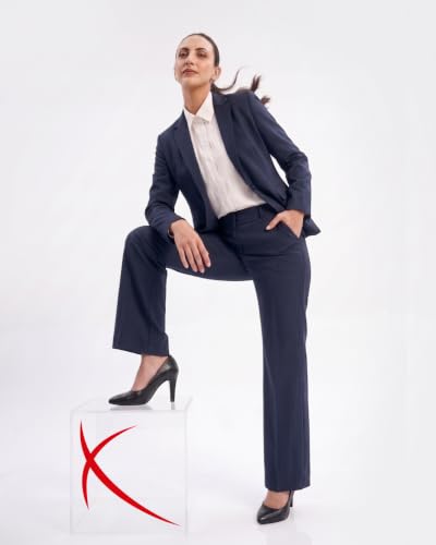 Image of SaintX Women's 2-piece Suit Set - Tailored Formal Blazer with Matching Formal Bell Trousers | Slim Fit | Fully Lined Blazer | Office, Workwear, Business Attire