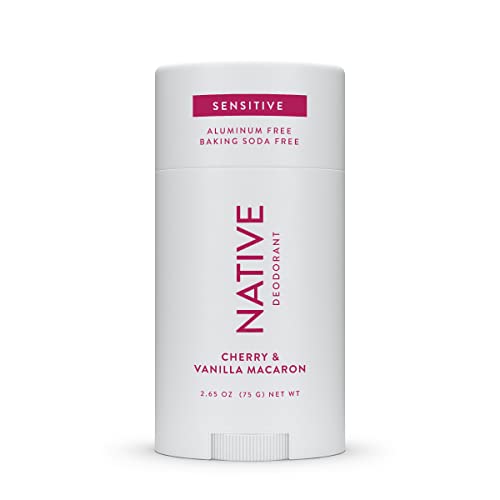 Native Sensitive Deodorant | Natural Deodorant for Women and Men, Aluminum Free, Baking Soda Free, Phthalate Free, Talc Free, Coconut Oil and Shea Butter | Cherry & Vanilla Macaroon (Sensitive)