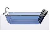 Whirlwanne Badewanne Spa weiß rechteckige Doppelwanne mit Massage LED Curacao