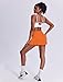 PINSPARK Skorts for Woman High Waisted Tennis Skirt Lightweight Golf Skort Mini Athletic Skirts with Shorts Flowy Skorts for Women with Pockets, Orange Small