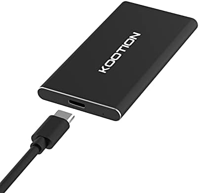 Kootion 500GB Portable External SSD, External Hard Drive Solid State Drive Fast Speed Flash Drive SSD up to 500 MB/s Read Type C USB 3.1 for Gaming Windows Mac OS PC Mackbook PS4 Xbox one (Black)