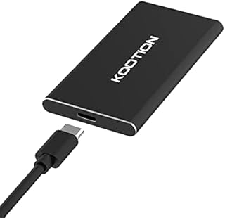 Kootion 500GB Portable External SSD, External Hard Drive Solid State Drive Fast Speed Flash Drive SSD up to 500 MB/s Read Type C USB 3.1 for Gaming Windows Mac OS PC Mackbook PS4 Xbox one (Black)