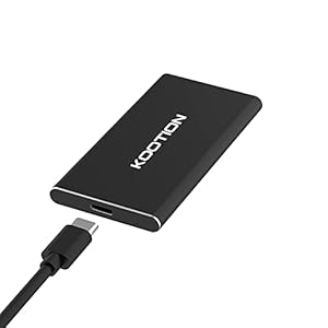 KOOTION Externe Festplatte SSD 500GB, Externe Portable SSD Hard Drive USB 3.1 Typ-C Schnell Solid State Drive Disk High Speed bis zu 550MB/s Festplatte Tragbar Ultra-Slim für Windows/MacBook/Xbox/PS4