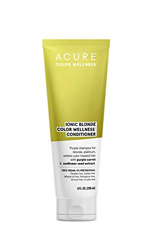 ACURE Ionic Blonde Color Wellness Purple Conditioner | 100% Vegan | Performance Driven Hair Care | Purple Carrot & Sunflower Seed Extract – For Blonde, Platinum, Ombre Color Treated Hair | 8 Fl Oz