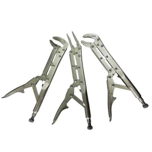 3 PCS 11 Inch Locking Pliers Extended Long Reach Locking Vise Grip Pliers Straight 45 Degree 80 Degree Head Repair Tools Compatible With Automotive