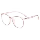 Transparent Computer Glasses Frame Women Men Anti Blue Light Round Eyewear Blocking Glasses Optical Spectacle Eyeglass &lpar;Pink&rpar;