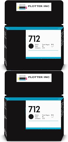 3ED71A 2-Pack 712 80ml Black Ink Compatible with HP
