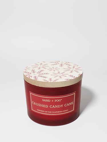 Sand + Fog Scented Candle - Crushed Candy Cane &ndash; Additional Scents and Sizes &ndash; 100% Cotton...