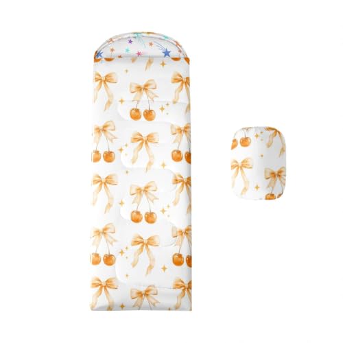 Erosebridal Bolsa de Dormir Amarilla con Moño para Adultos para Clima Frío, Estilo Southwestern Azteca Occidental, Manta para Camping miniatura 1