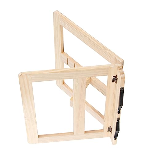 Zerodis Atril de Madera Natural Ajustable, Portátil, Ligero, para Lectura, Ahorra Espacio, Pequeño, para Recetas, Libros de Cocina, Revistas, Tabletas y portátiles. (Pinza de hierro)