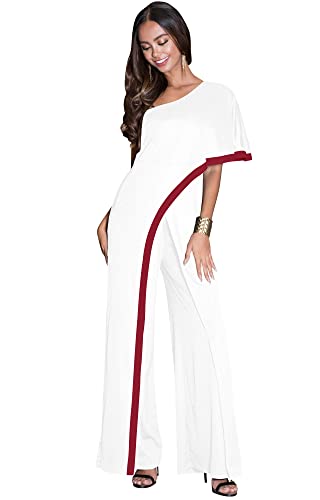 Image of KOH KOH Womens 2026 One Off Shoulder Asymmetric Long Pant Jumpsuit Romper