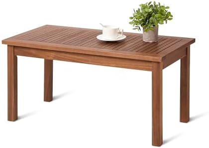 Amazon Basics Patio Coffee Table, FSC-Certified Wood, 35"