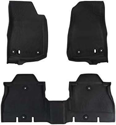 VroomTec Floor Mats 2 Row Liner Set Black for 2018+ Jeep Wrangler Unlimited 4-Door JL - New Body Style