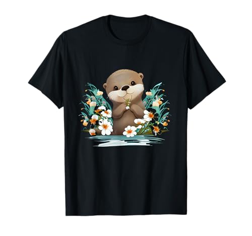 Flores de nutria bebé – nutria Camiseta