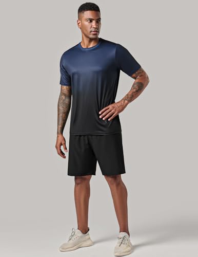 Image of 5 Pack Men's Active Quick Dry Crew Neck T Shirts | Athletic Running Gym Workout Short Sleeve Tee Tops Bulk