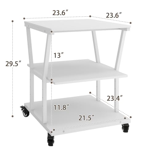 Image of Natwind 3 Tier Printer Stand, 24''x24'',for Large Heavy Printers, White