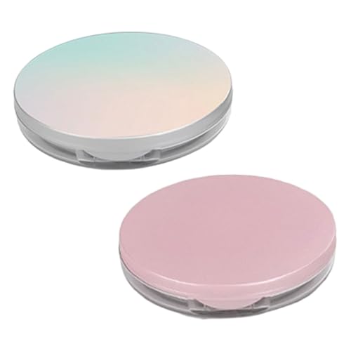 2PCS Refillable Loose Powder Container with Mirror Puff Ultra DIY Cosmetic Powder Box for Travel Daily Use and All Skin Types