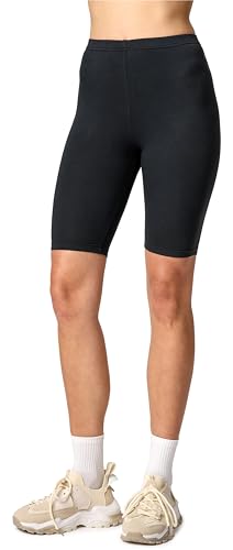 Merry Style Leggings Corti Pantaloncini Donna MS10-145 (Nero, L)