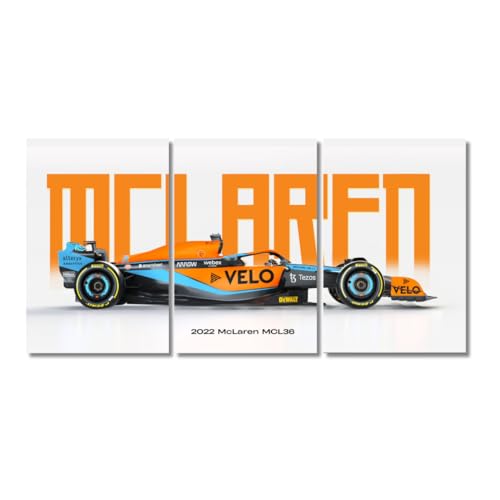 Image of Good Hope MCLAREN Formula 1 Car Poster, 3 Car Split Poster Set for Room, A3 Size F1 Poster Wall Art for Home, Office, Living Room, Bedroom, wall decor Gift For Boys