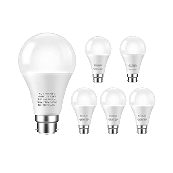 Bombubilla B22 LED-leuchtmittel, Warmweiß 3000K 9W Superhell Bajonett-leuchtmittel, Entspricht 60W Glühbirne, 900LM…