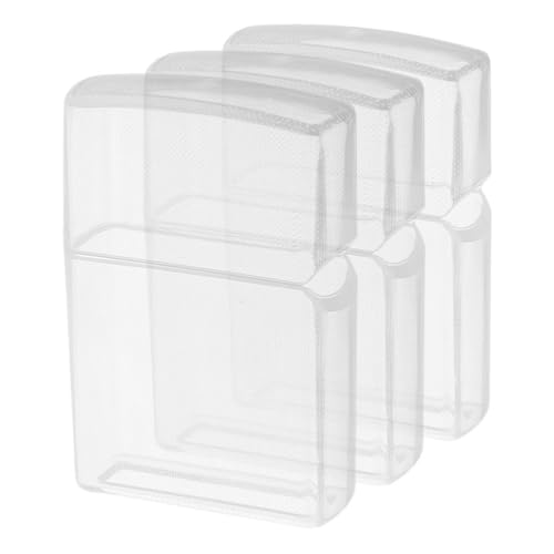 FRCOLOR Lot de 3 coques de protection transparentes pour briquet en plastique transparent - Boîte de rangement robuste - Compatible avec Zippo et autres...